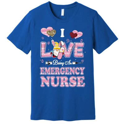 I Love Being Emergency Nurse Gnome Easter Nurse Gift Premium T-Shirt