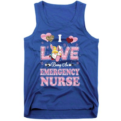 I Love Being Emergency Nurse Gnome Easter Nurse Gift Tank Top