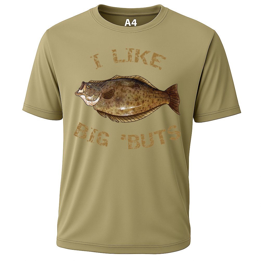 I Like Big 'Buts Halibu For Halibut Fishing Cooling Performance Crew T-Shirt