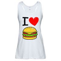 I Love Burgers Funny Hamburger Cheeseburger Graphic Ladies Essential Flowy Tank