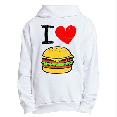 I Love Burgers Funny Hamburger Cheeseburger Graphic Urban Pullover Hoodie