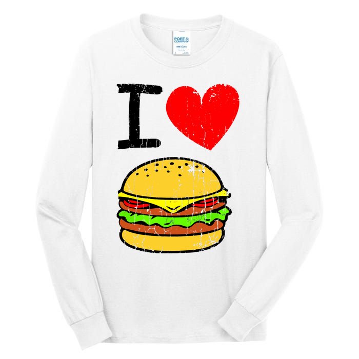 I Love Burgers Funny Hamburger Cheeseburger Graphic Tall Long Sleeve T-Shirt