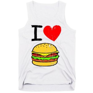 I Love Burgers Funny Hamburger Cheeseburger Graphic Tank Top