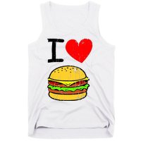 I Love Burgers Funny Hamburger Cheeseburger Graphic Tank Top