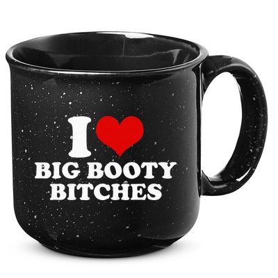 I Love Big Booty Bitches Funny Party Heart Graphic 15oz Campfire Ceramic Mug