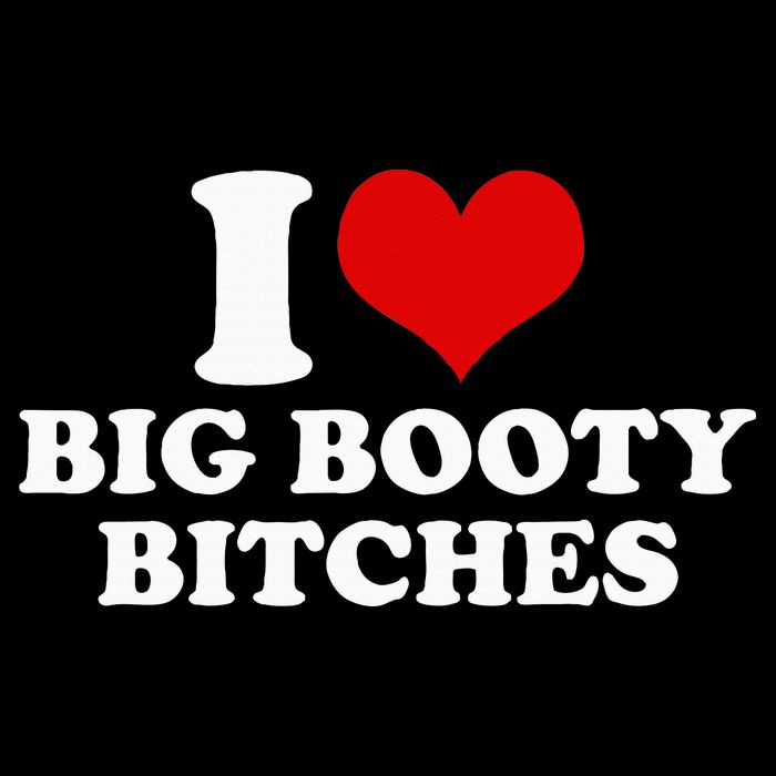 I Love Big Booty Bitches Funny Party Heart Graphic Drawstring Bag