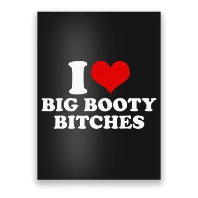 I Love Big Booty Bitches Funny Party Heart Graphic Poster