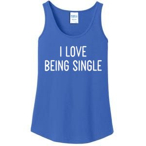 I Love Being Single Funny White Lie Party Ideas Gift Ladies Essential Tank