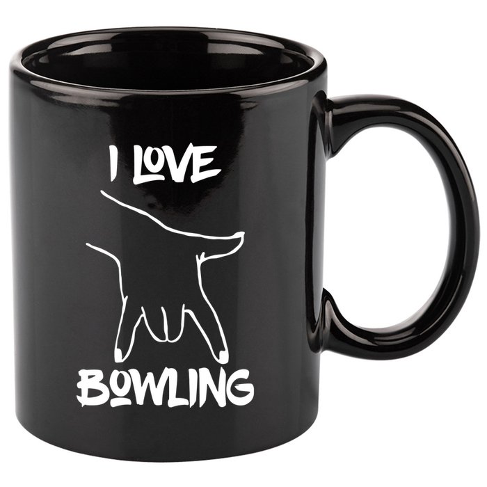 I Love Bowling 11oz C Handle Ceramic Mug