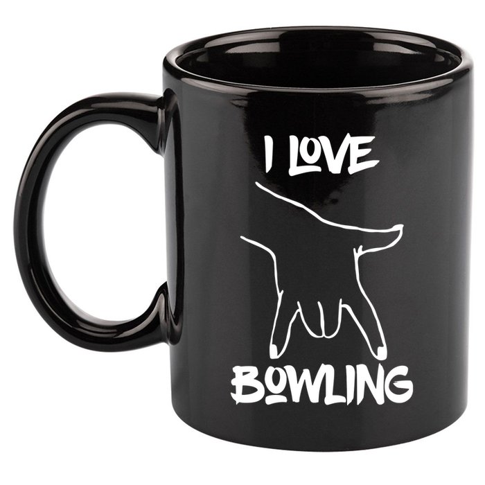 I Love Bowling 11oz C Handle Ceramic Mug