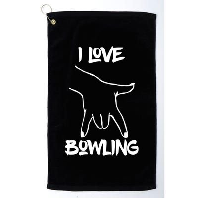 I Love Bowling Golf Towel