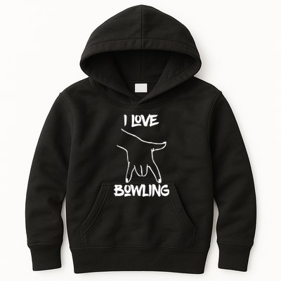 I Love Bowling Kids Hoodie