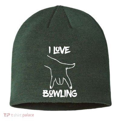 I Love Bowling Sustainable Beanie