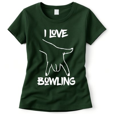 I Love Bowling Womens T-Shirt