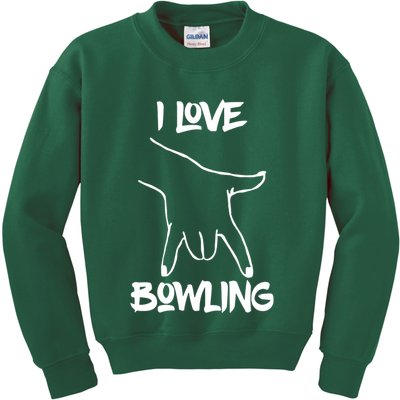 I Love Bowling Kids Sweatshirt