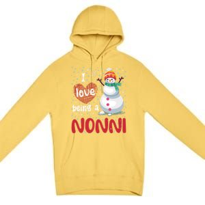 I Love Being A Nonni Snow Christmas Family Mom Grandma Gift Premium Pullover Hoodie