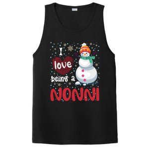 I Love Being A Nonni Snow Christmas Family Mom Grandma Gift PosiCharge Competitor Tank