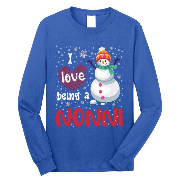 I Love Being A Nonni Snow Christmas Family Mom Grandma Gift Long Sleeve Shirt