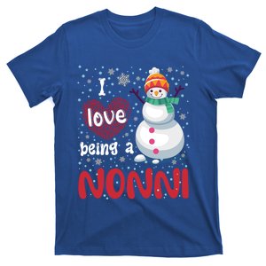 I Love Being A Nonni Snow Christmas Family Mom Grandma Gift T-Shirt