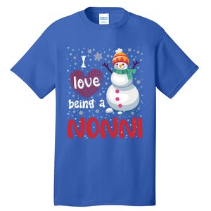 I Love Being A Nonni Snow Christmas Family Mom Grandma Gift Tall T-Shirt