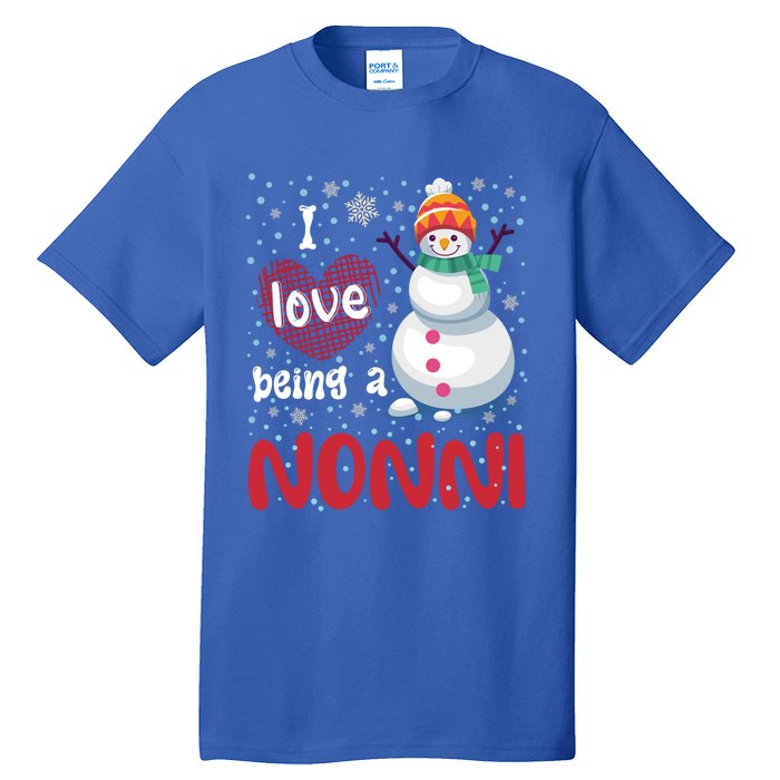 I Love Being A Nonni Snow Christmas Family Mom Grandma Gift Tall T-Shirt