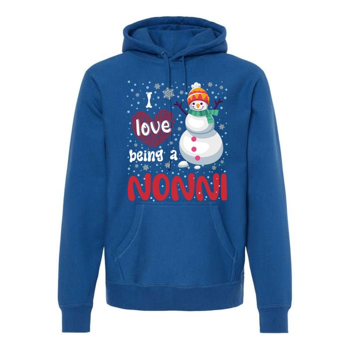 I Love Being A Nonni Snow Christmas Family Mom Grandma Gift Premium Hoodie