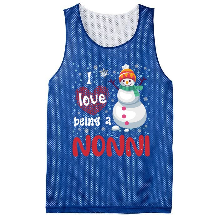 I Love Being A Nonni Snow Christmas Family Mom Grandma Gift Mesh Reversible Basketball Jersey Tank