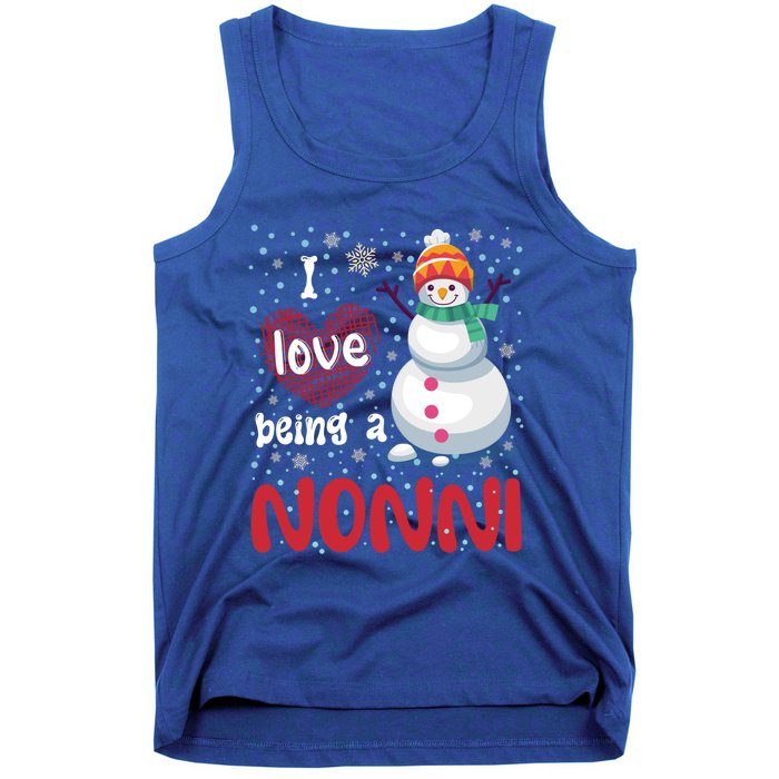 I Love Being A Nonni Snow Christmas Family Mom Grandma Gift Tank Top