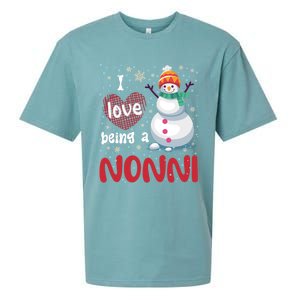 I Love Being A Nonni Snow Christmas Family Mom Grandma Gift Sueded Cloud Jersey T-Shirt