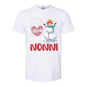 I Love Being A Nonni Snow Christmas Family Mom Grandma Gift Softstyle CVC T-Shirt