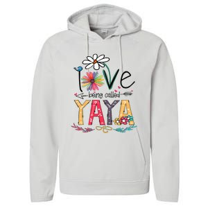 I Love Being Called Yaya Sunflower Mothers Day Performance Fleece Hoodie