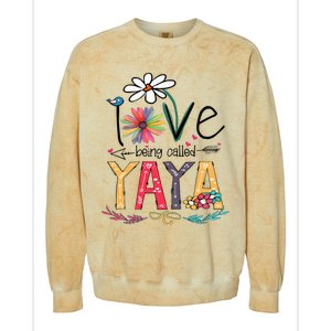 I Love Being Called Yaya Sunflower Mothers Day Colorblast Crewneck Sweatshirt