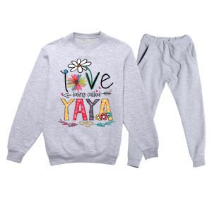 I Love Being Called Yaya Sunflower Mothers Day Premium Crewneck Sweatsuit Set