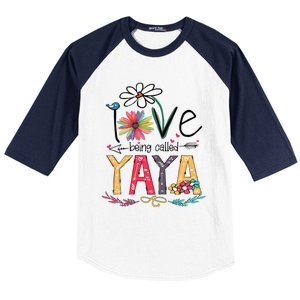 I Love Being Called Yaya Sunflower Mothers Day Baseball Sleeve Shirt