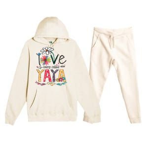 I Love Being Called Yaya Sunflower Mothers Day Premium Hooded Sweatsuit Set