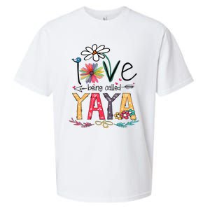 I Love Being Called Yaya Sunflower Mothers Day Sueded Cloud Jersey T-Shirt