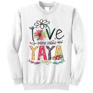 I Love Being Called Yaya Sunflower Mothers Day Sweatshirt