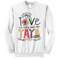 I Love Being Called Yaya Sunflower Mothers Day Sweatshirt