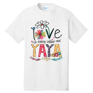 I Love Being Called Yaya Sunflower Mothers Day Tall T-Shirt