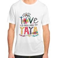 I Love Being Called Yaya Sunflower Mothers Day Adult ChromaSoft Performance T-Shirt