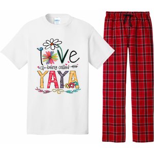 I Love Being Called Yaya Sunflower Mothers Day Pajama Set