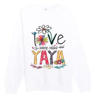 I Love Being Called Yaya Sunflower Mothers Day Premium Crewneck Sweatshirt