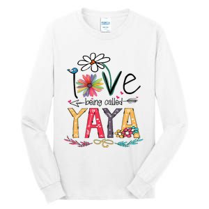 I Love Being Called Yaya Sunflower Mothers Day Tall Long Sleeve T-Shirt