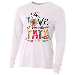 I Love Being Called Yaya Sunflower Mothers Day Cooling Performance Long Sleeve Crew