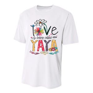 I Love Being Called Yaya Sunflower Mothers Day Performance Sprint T-Shirt