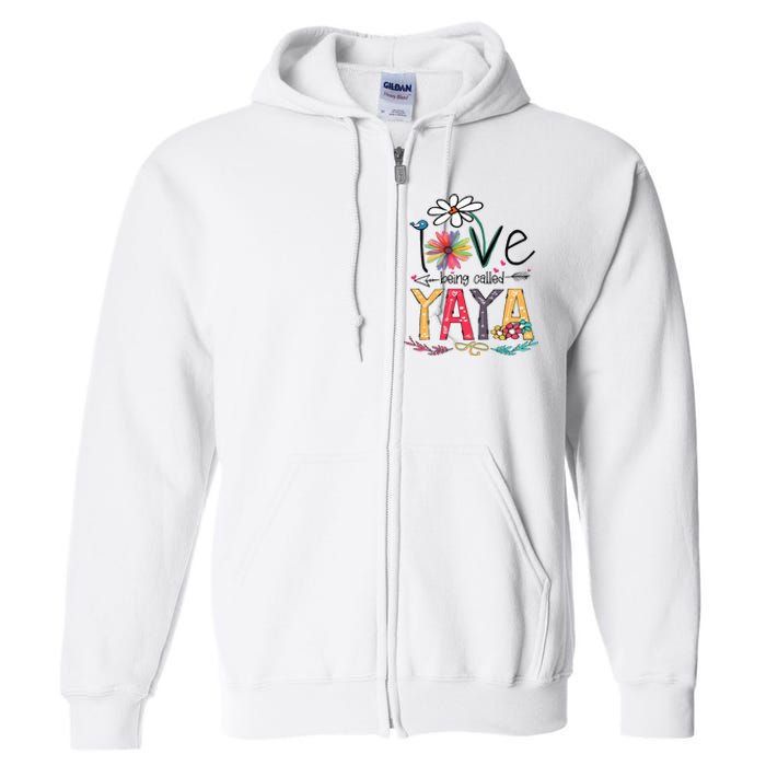 I Love Being Called Yaya Sunflower Mothers Day Full Zip Hoodie