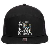 I Like Big Bulbs And I Cannot Lie Funny Christmas 7 Panel Mesh Trucker Snapback Hat