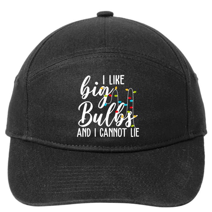 I Like Big Bulbs And I Cannot Lie Funny Christmas 7-Panel Snapback Hat
