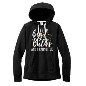 I Like Big Bulbs And I Cannot Lie Funny Christmas Women's Fleece Hoodie