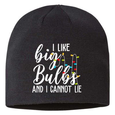 I Like Big Bulbs And I Cannot Lie Funny Christmas Sustainable Beanie